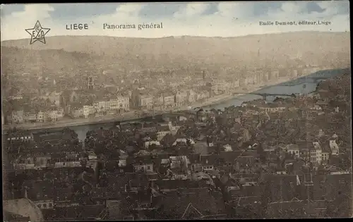 Ak Liege Lüttich Wallonien, Panorama general