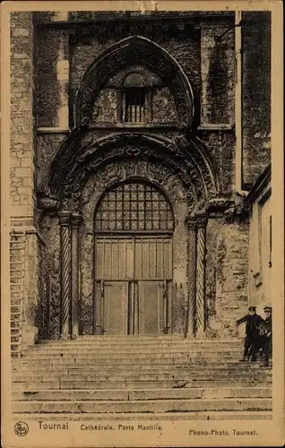 Ak Tournai Wallonien Hennegau, Cathedrale, Porte Mantille