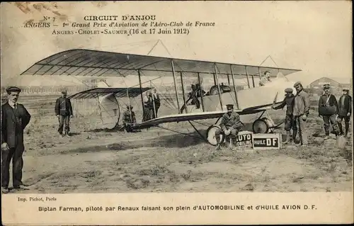 Ak Angers Maine et Loire, Circuit d'Anjou,Grand Prix d'Aviation de l'Aero Club de France,Huile Avion