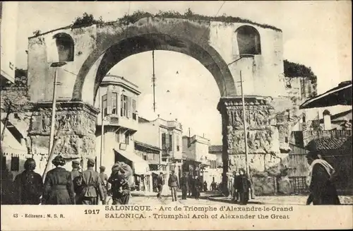 Ak Thessaloniki Saloniki Griechenland, Arc de Triomphe d'Alexandre le Grand