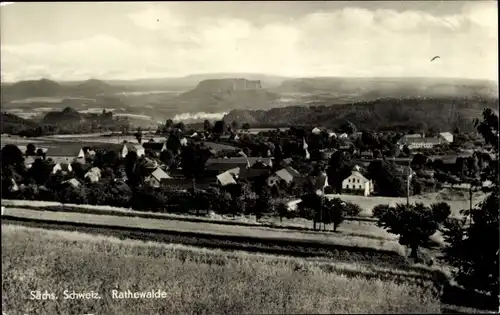 Ak Rathewalde Hohnstein Sächsische Schweiz, Panorama vom Ort