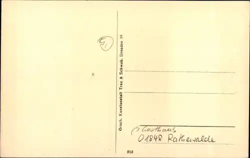 Ak Rathewalde Hohnstein Sächsische Schweiz, Rathewalder Mühle