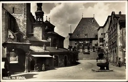 Ak Hall in Tirol, Straßenpartie