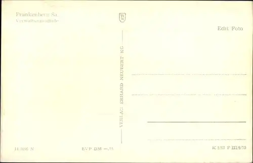 Ak Frankenberg in Sachsen, Verwaltungsschule
