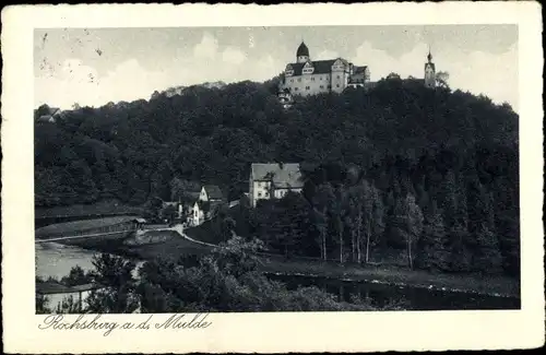 Ak Rochsburg Lunzenau in Sachsen, Schloss Rochsburg, Mulde, Brücke