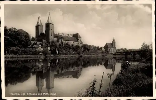 Ak Rochlitz an der Mulde, Schloss mit Petrikirche