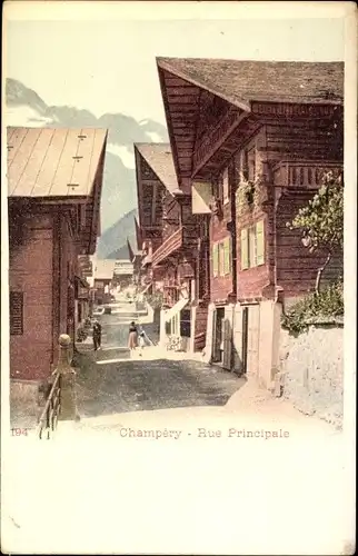 Ak Champéry Kanton Wallis, Rue Principale