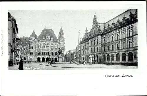 Ak Hansestadt Bremen, Das Gerichtsgebäude am Marktplatz