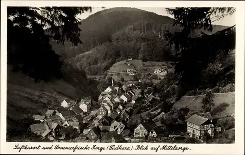 Ak Zorge Walkenried im Harz, Blick auf Mittelzorge