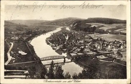 Ak Bodenwerder an der Weser, Panorama vom Ort