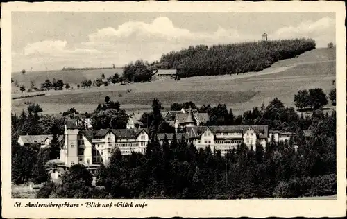 Ak Sankt Andreasberg Braunlage im Oberharz, Blick auf Glück Auf, Panorama