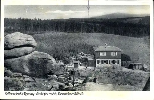 Ak Oker Goslar am Harz, Käste mit Brockenblick