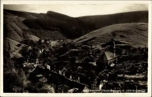 Ak Wildemann Clausthal Zellerfeld im Oberharz, Blick vom Zick-Zackweg