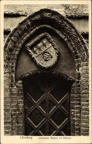 Ak Lüneburg, das Wappen am Rathaus
