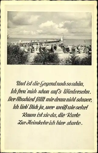 Ak Ostseebad Timmendorfer Strand, Strand, Landungsbrücke