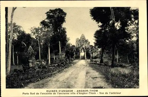 Ak Kambodscha, Phnom Bakheng, Porte Sud de l'enceinte de l'ancienne ville d'Angkor Thom
