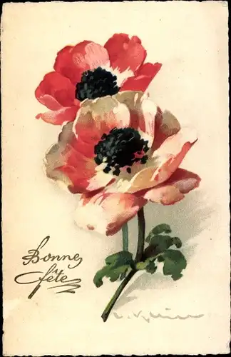 Künstler Ak Klein, Catharina, Anemonen, Blumen