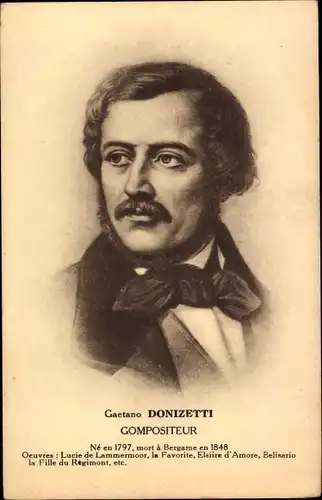 Ak Komponist Gaetano Donizetti, Portrait