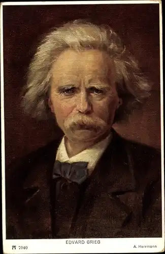Künstler Ak Herrmann, A., Edvard Grieg, Norwegischer Pianist und Komponist, Ackermann 7040