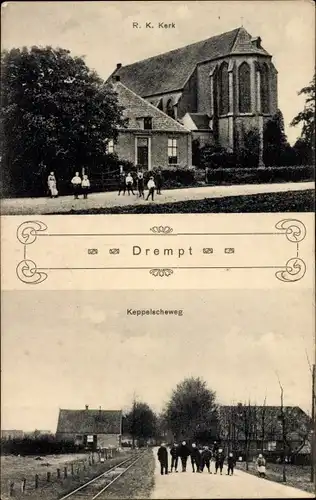 Ak Drempt Gelderland Niederlande, R. K. Kerk, Keppelscheweg