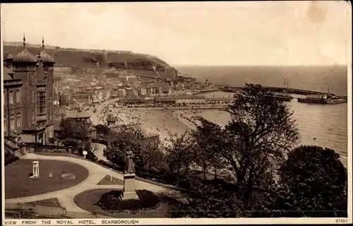 Ak Scarborough North Yorkshire, View from the Royal Hotel
