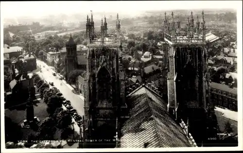 Ak York Yorkshire England, The City from the Central Tower