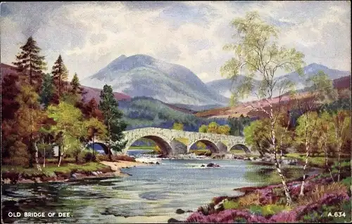 Künstler Ak Bridge of Dee Schottland, Old Bridge of Dee