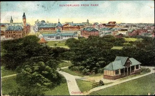 Ak Sunderland England, View from Park