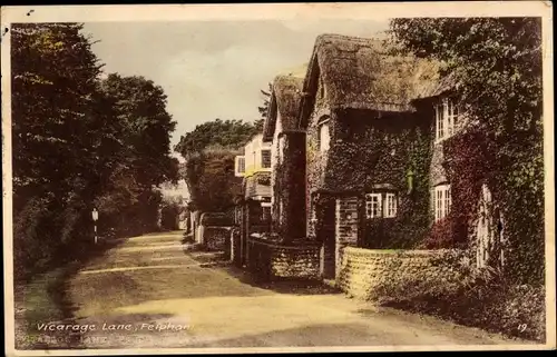 Ak Felpham Arun West Sussex England, Vicarage Lane