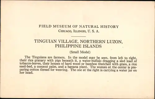 Ak Luzon Philippinen, Tinguian village, Northern Luzon, Field museum of natural history