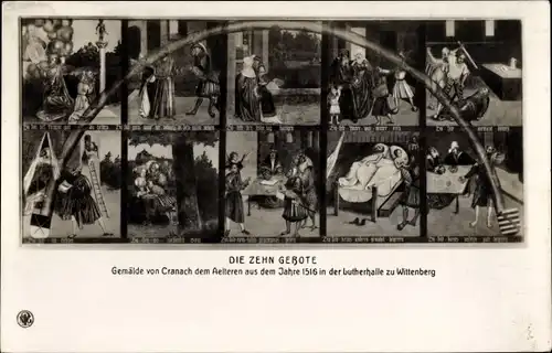 Künstler Ak Cranach der Ältere, Die Zehn Gebote, Lutherhalle Wittenberg, NPG