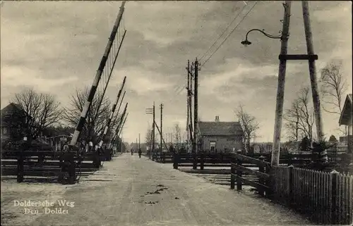 Ak Den Dolder Utrecht Niederlande, Doldersche Weg, Bahnübergang