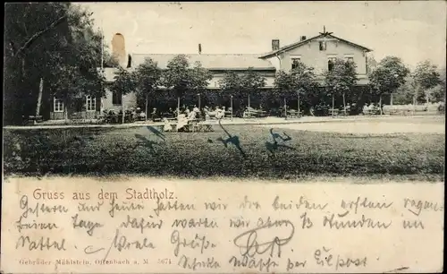 Ak Bialogard Belgard Pommern, Gastwirtschaft im Stadtholz