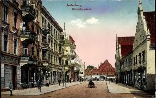 Ak Tschernjachowsk Insterburg Ostpreußen, Hindenburgstraße, Geschäft E. Krause