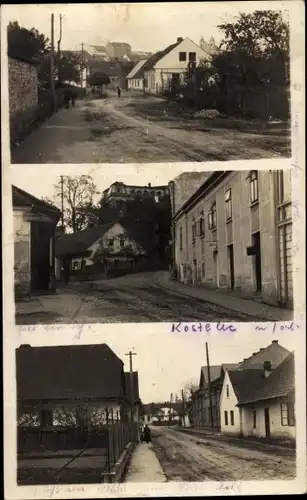 Foto Ak Kostelec nad Orlicí Adlerkosteletz Region Königgrätz, Teilansicht, Straßenpartie