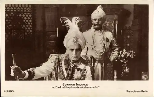 Ak Schauspieler Gunnar Tolnaes, Filmszene Die Lieblingsfrau des Maharadscha