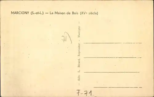 Ak Marcigny Saône et Loire, La Maison de Bois