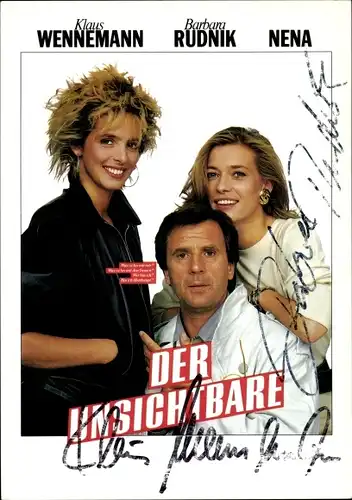 Ak Filmplakat Der Unsichtbare, Klaus Wennemann, Barbara Rudnik, Nena, Autogramme