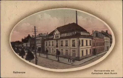 Ak Rathenow im Havelland, Berliner Straße mit Optischem Werk Busch