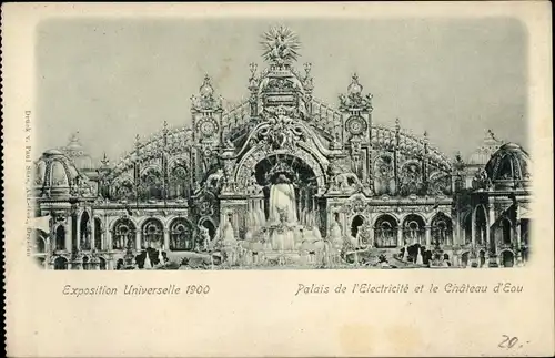 Ak Exposition Universelle 1900, Palais de l'Electricite et le Chateau d'Eau