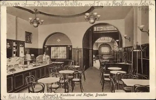 Ak Dresden Altstadt, Ehrhard Schmorl, Konditorei und Kaffee, Amalienstraße 8