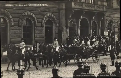 Ak Leipzig in Sachsen, 500jähr. Jubiläum der Universität, Prinz August Wilhelm von Preußen