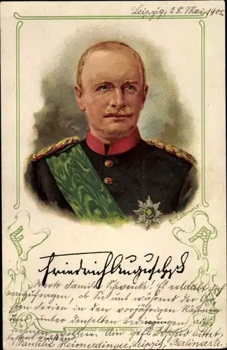 Künstler Ak Lehnert, E., König Friedrich August III. von Sachsen, Portrait