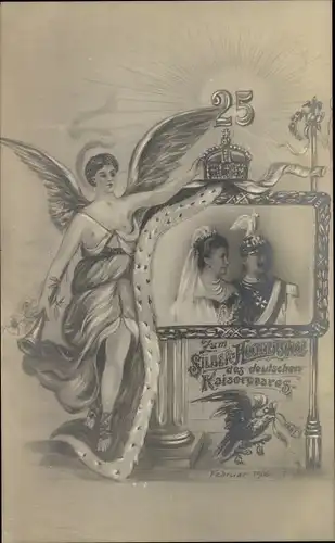 Ak Silber-Hochzeitstage des deutschen Kaiserpaares, Kaiser Wilhelm II. und Kaiserin Auguste, 1906