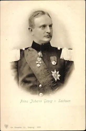 Ak Prinz Johann Georg von Sachsen, Portrait in Uniform