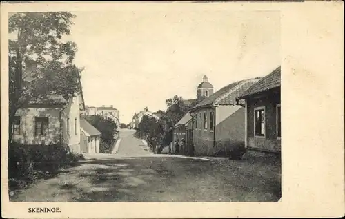 Ak Skeninge Skänninge Schweden, Straßenpartie