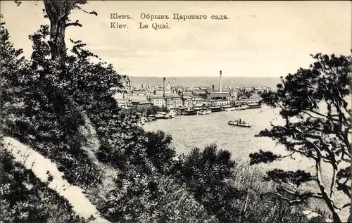 Ak Kiev Kiew Киев Ukraine, Stadtpanorama, Hafenanlagen