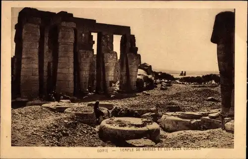 Ak Ägypten, Temple de Ramses et les deux Colosses