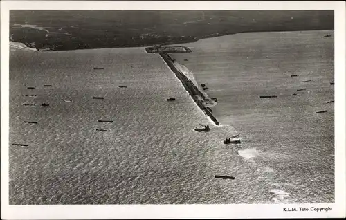 Ak Wieringermeer Hollands Kroon Nordholland Niederlande, Polder, Aanleg van de dijk