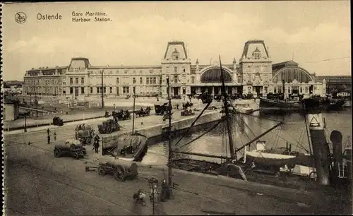 Ak Oostende Ostende Westflandern, La Gare Maritime